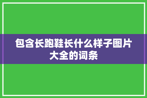 包含长跑鞋长什么样子图片大全的词条