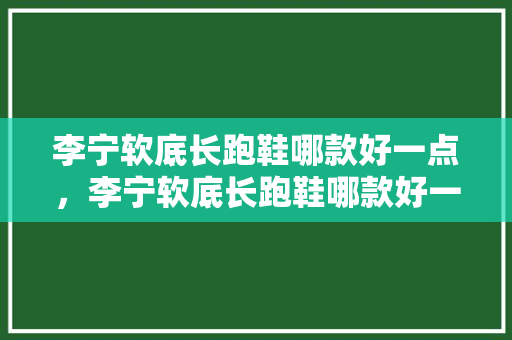 李宁软底长跑鞋哪款好一点，李宁软底长跑鞋哪款好一点的。